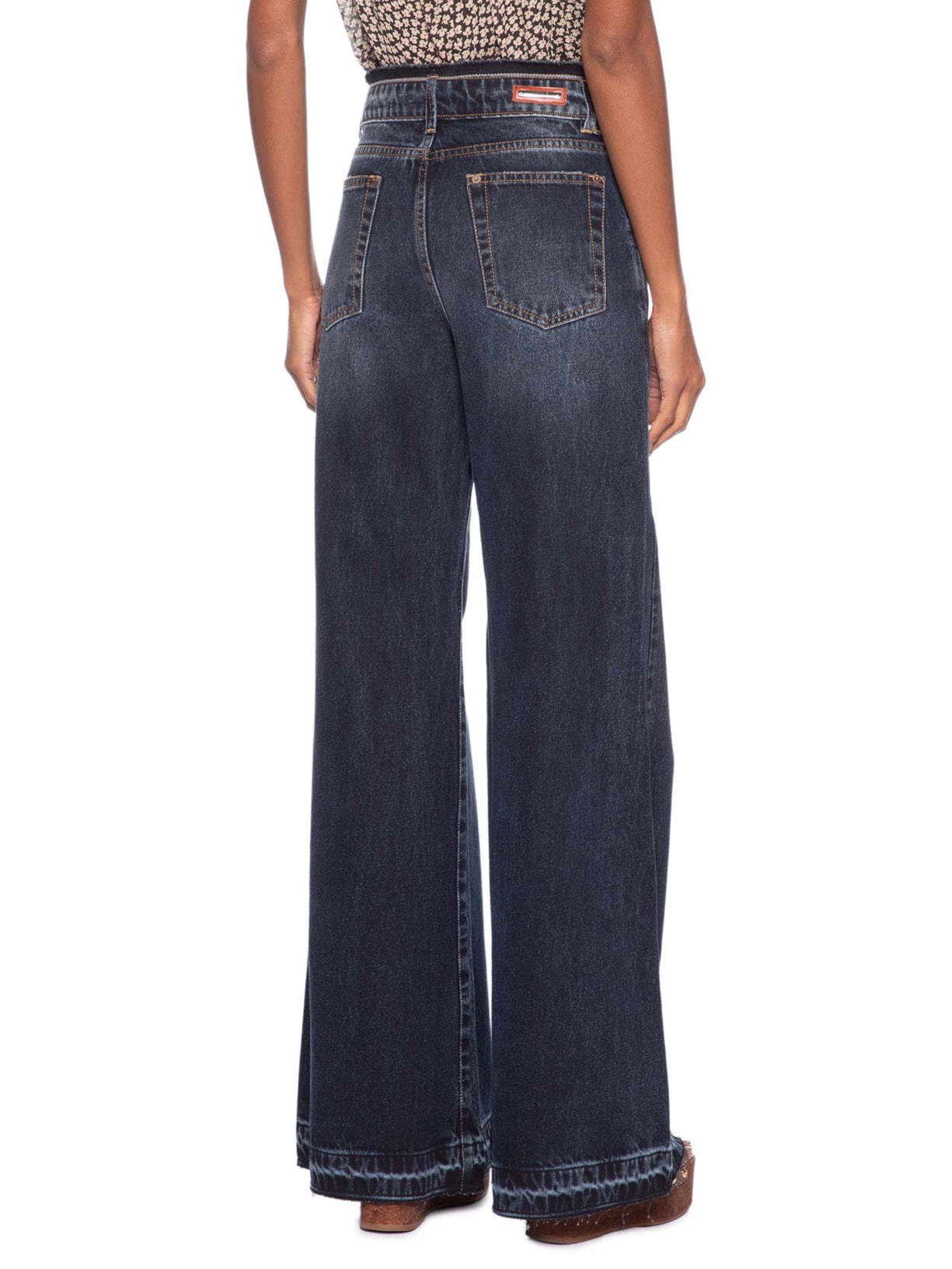 Calça Feminina Jeans Cós Desfiado Flare – Azul Animale