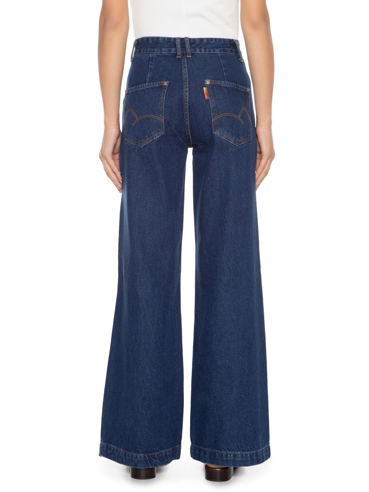 Calça Feminina Jeans Costura Deslocada Azul Farm