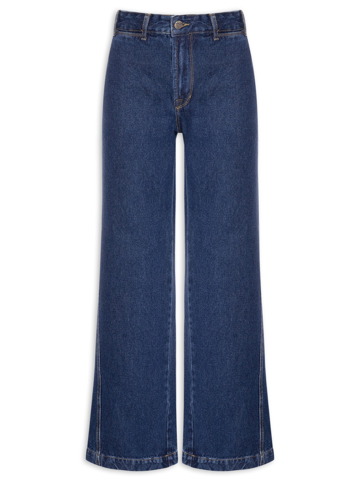 Calça Feminina Jeans Costura Deslocada - Azul