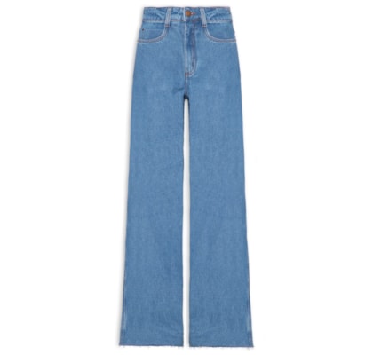 Calça Feminina Jeans Costura Deslocada - Azul