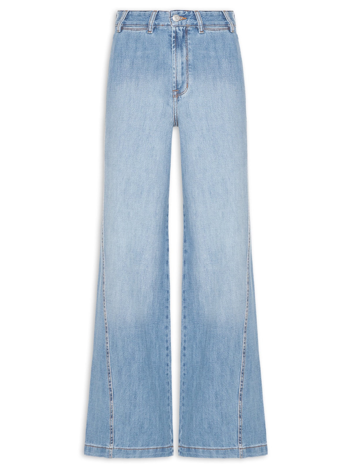 Calça Feminina Jeans Costura Deslocada - Azul by MARIA FILÓ