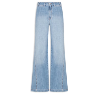 Calça Feminina Jeans Costura Deslocada - Azul