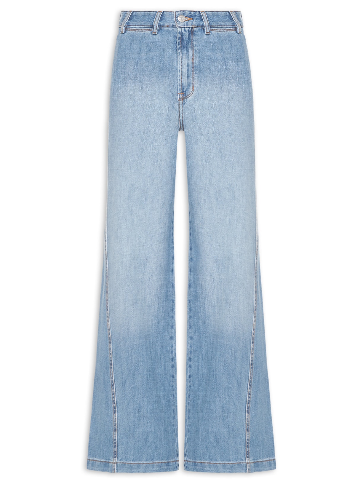 Calça Feminina Jeans Costura Deslocada - Azul