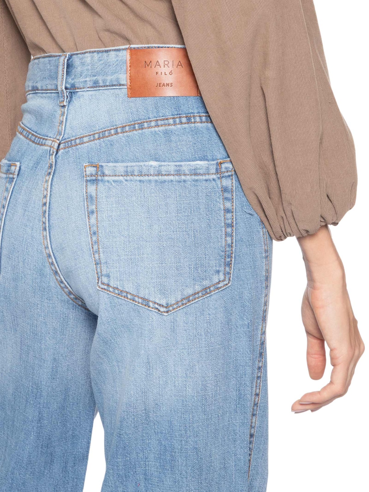 Calça Feminina Jeans Costura Deslocada - Azul by MARIA FILÓ