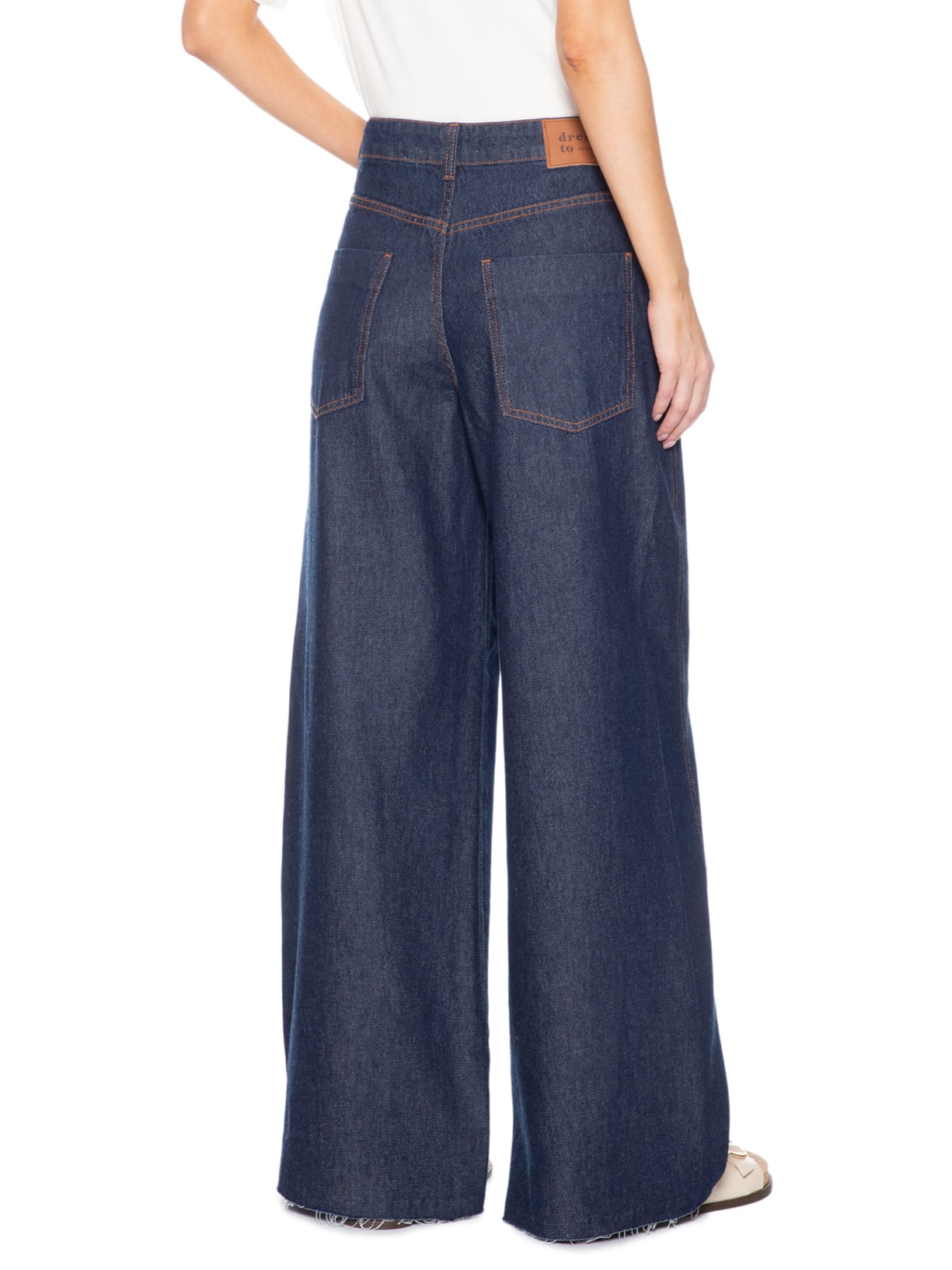 Calça Feminina Jeans Costura Deslocada Azul Dress To