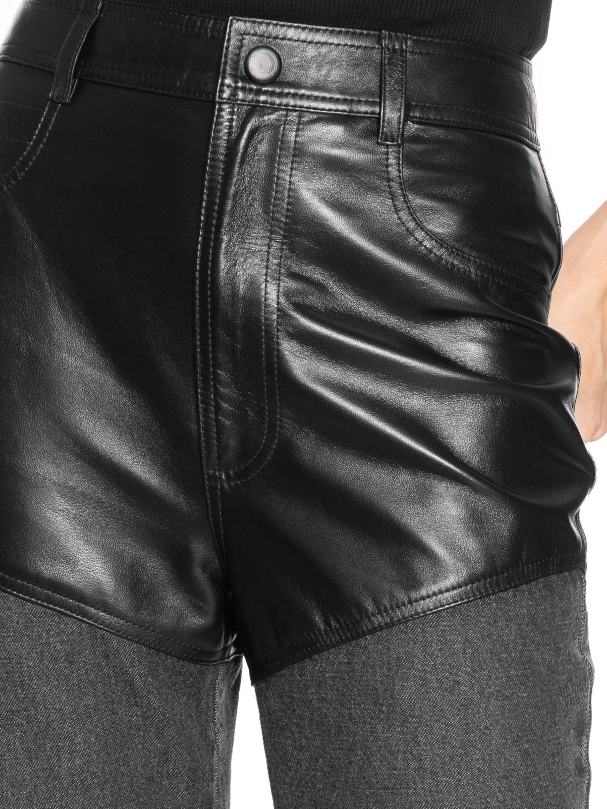 Calça Feminina Jeans Couro Verena Preto Nk