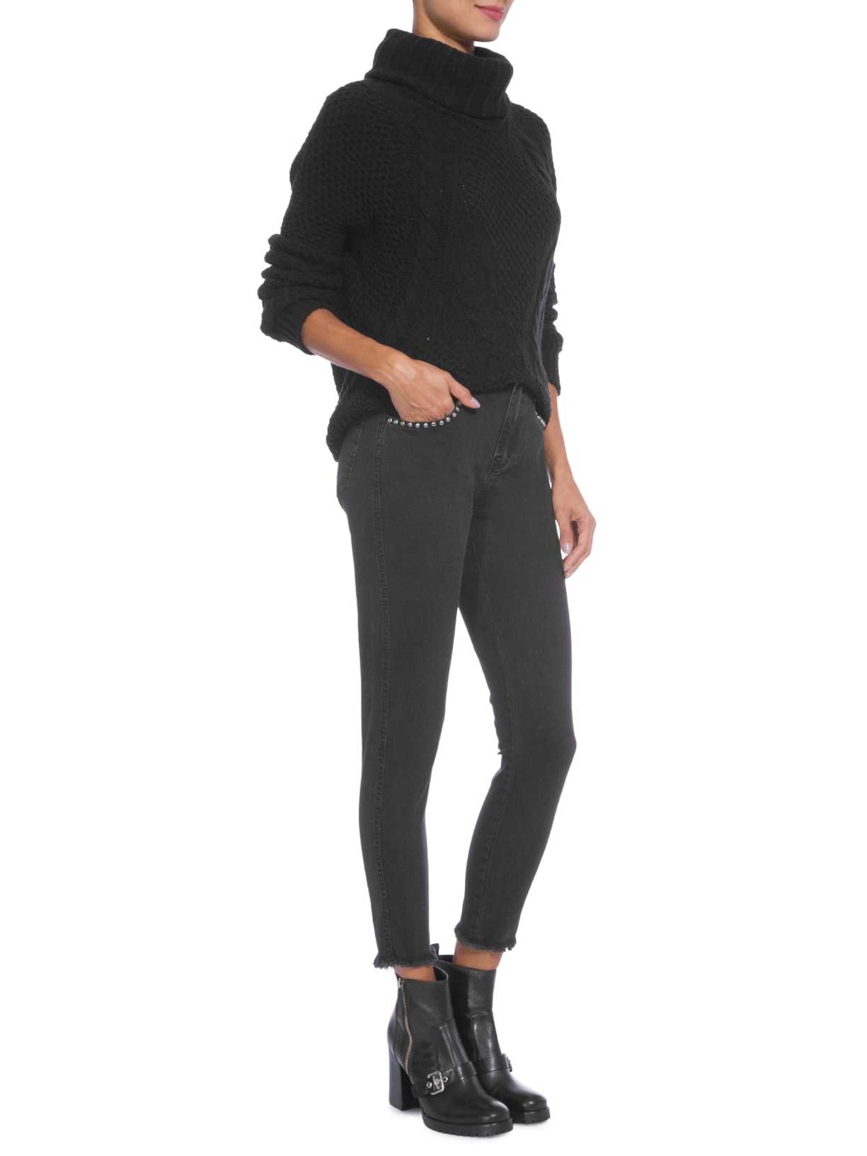Calça Feminina Jeans Dark Skinny Preto Mob