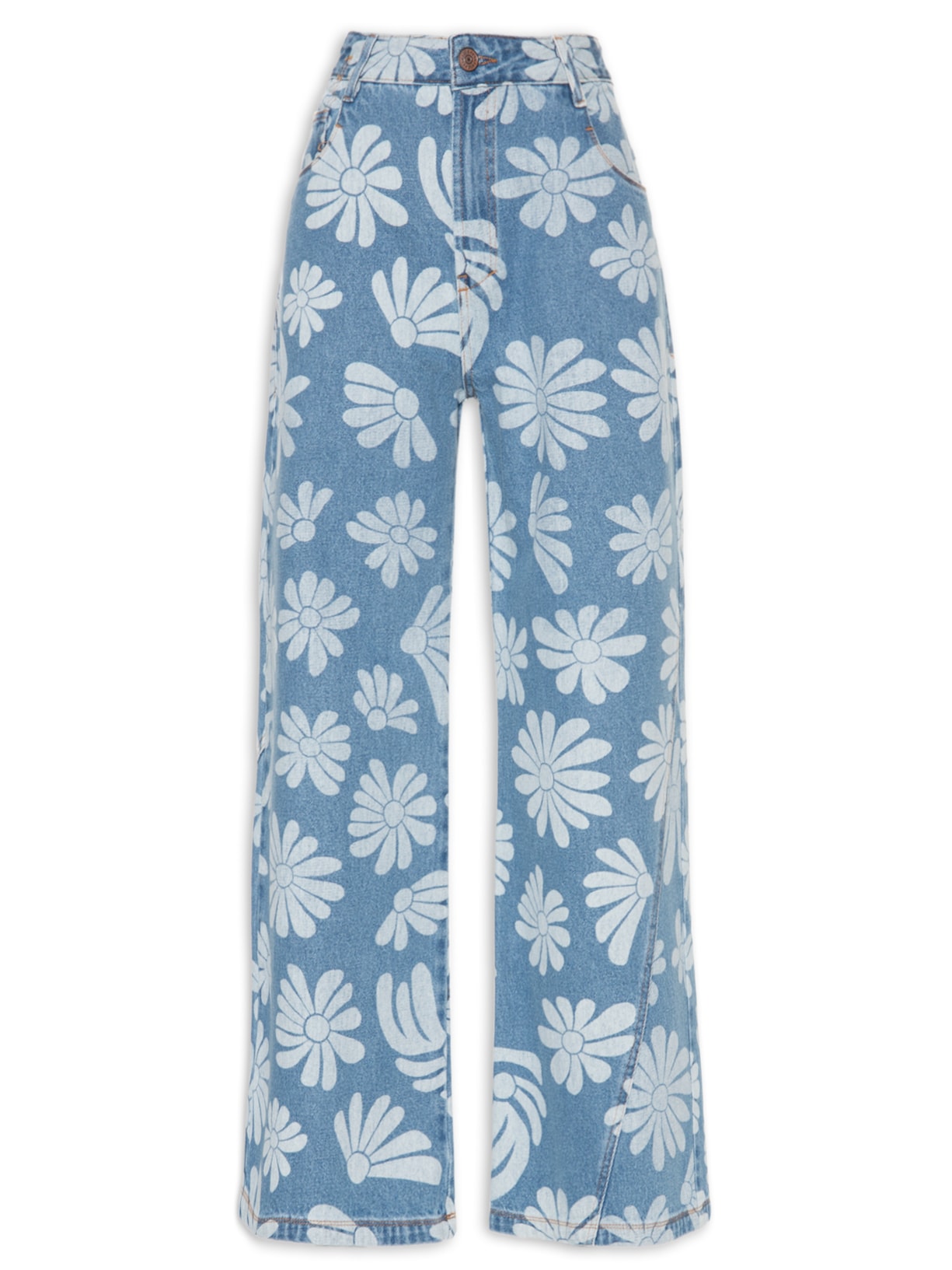 Calça Feminina Jeans Feito Flor - Azul