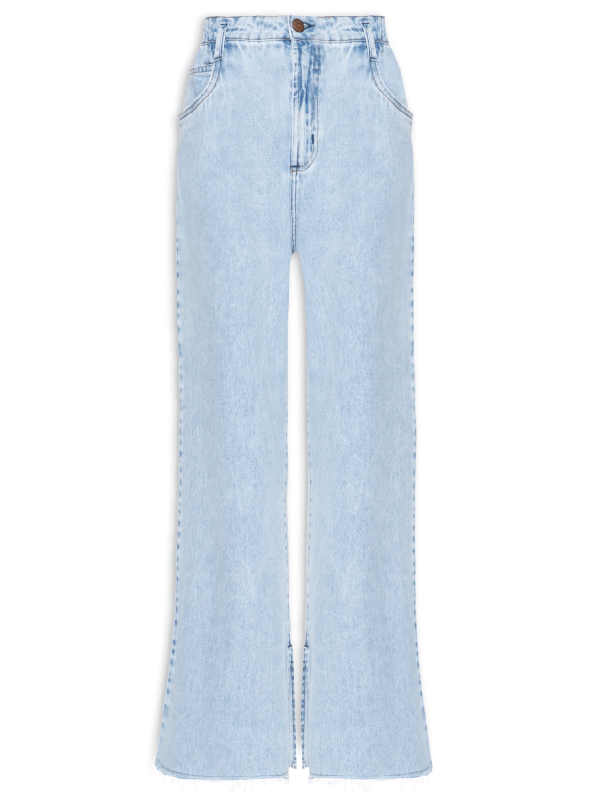 Calça Feminina Jeans Fenda - Azul