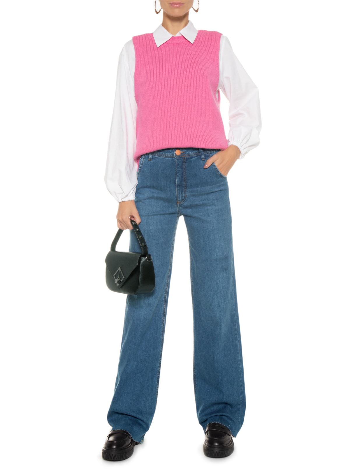 Calça Feminina Jeans Flare Animale Azul