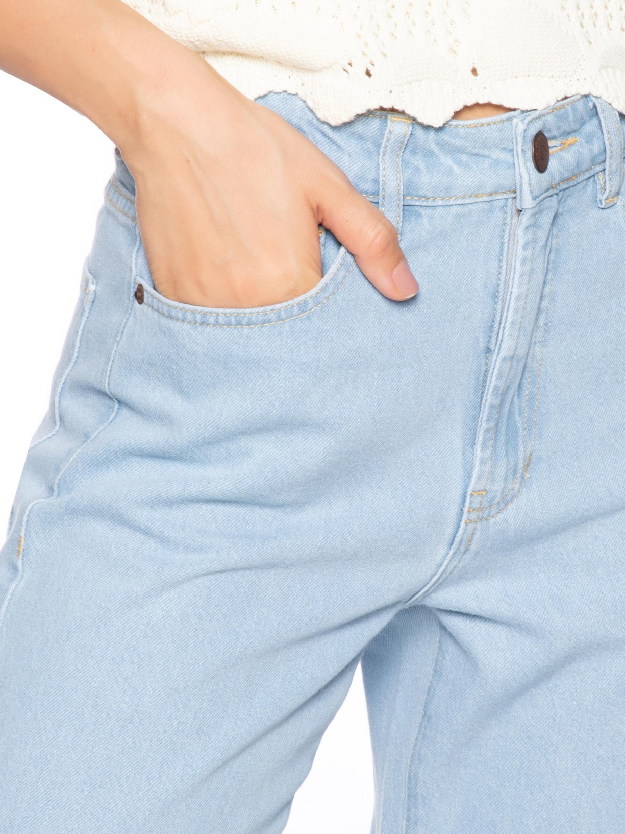 Calça Feminina Jeans Flare Baby Blue Azul Dress To
