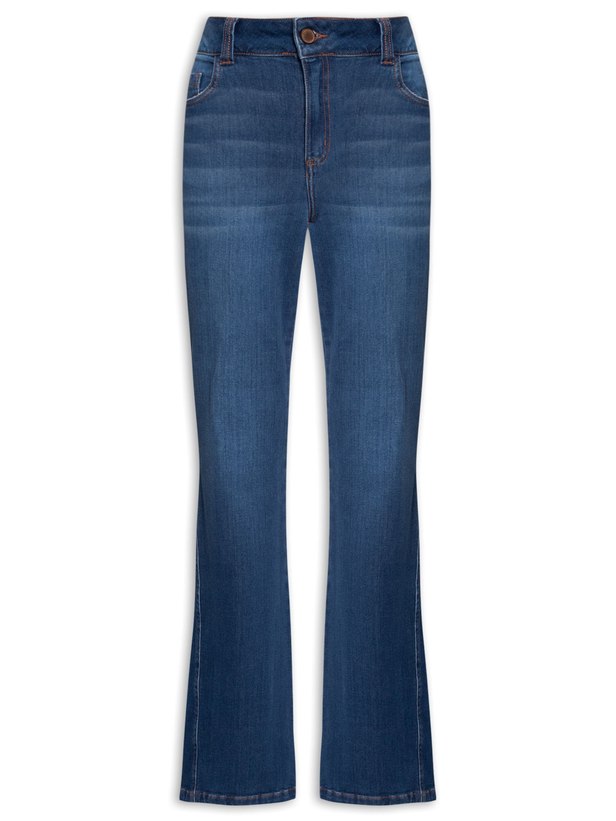 Calça Feminina Jeans Flare Nesgas - Azul