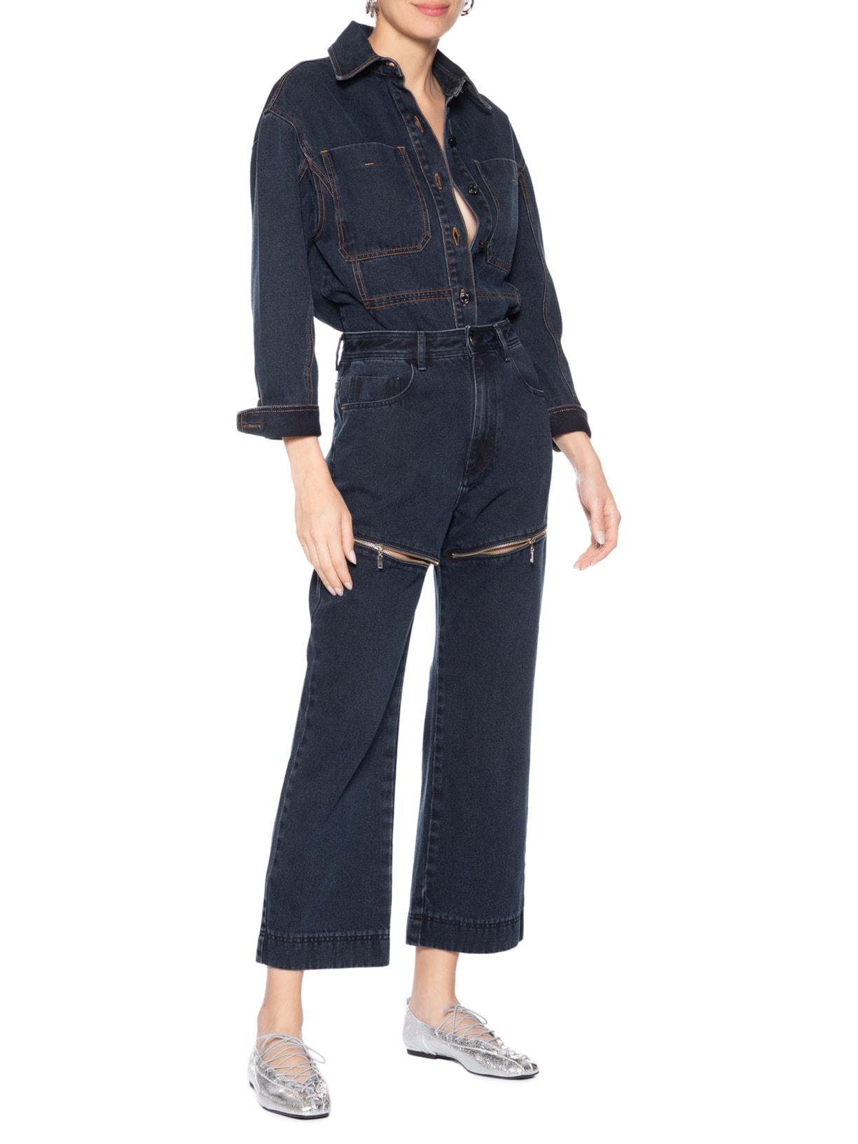 Calça Feminina Jeans Flow Azul Nk