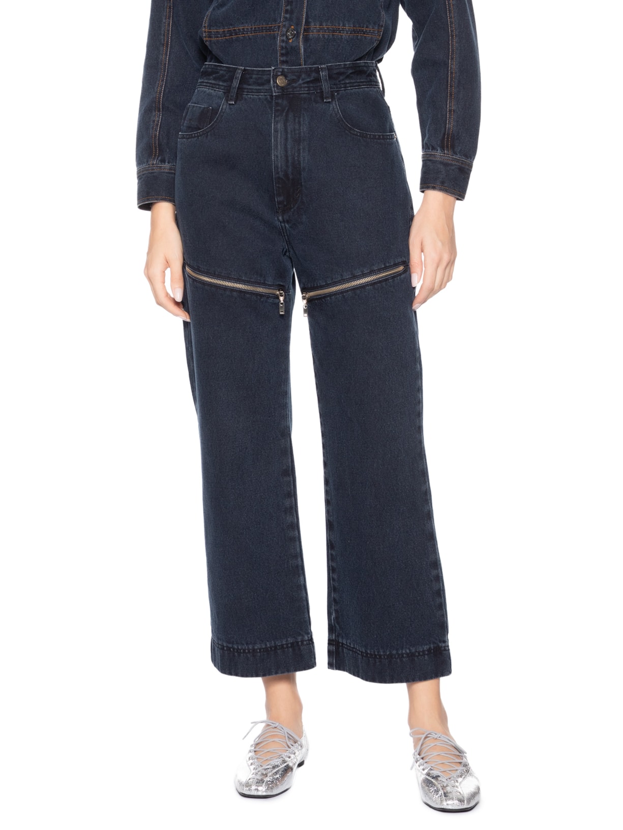 Calça Feminina Jeans Flow Azul Nk