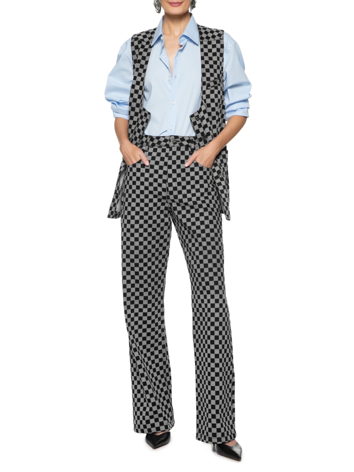 Calça Feminina Jeans Grid Lysi Preto Nk