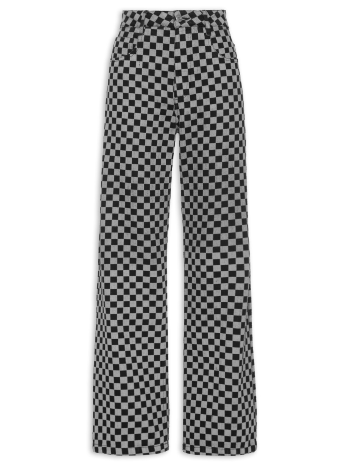 Calça Feminina Jeans Grid Lysi - Preto