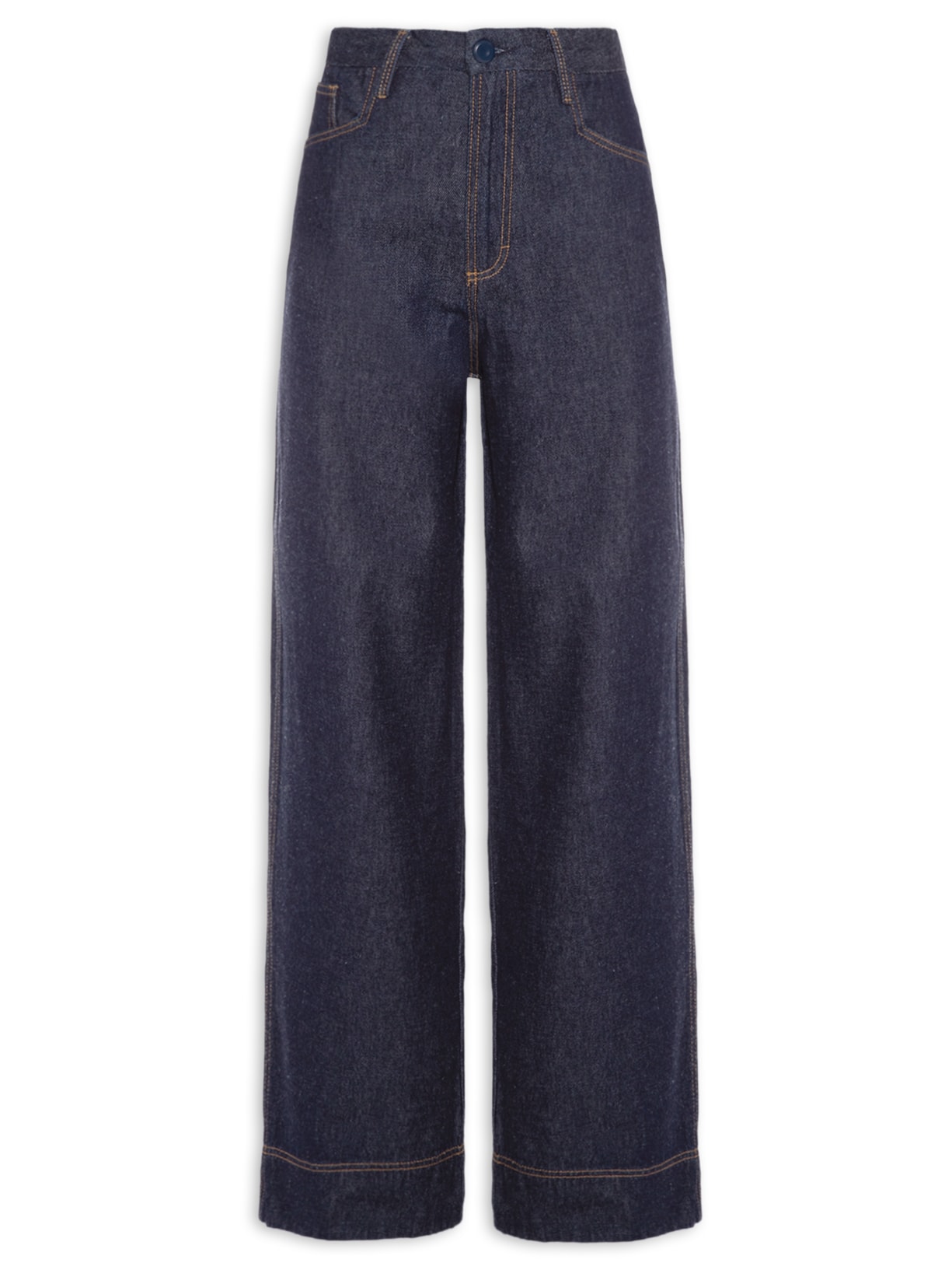 Calça Feminina Jeans High Loose Amaciada - Azul