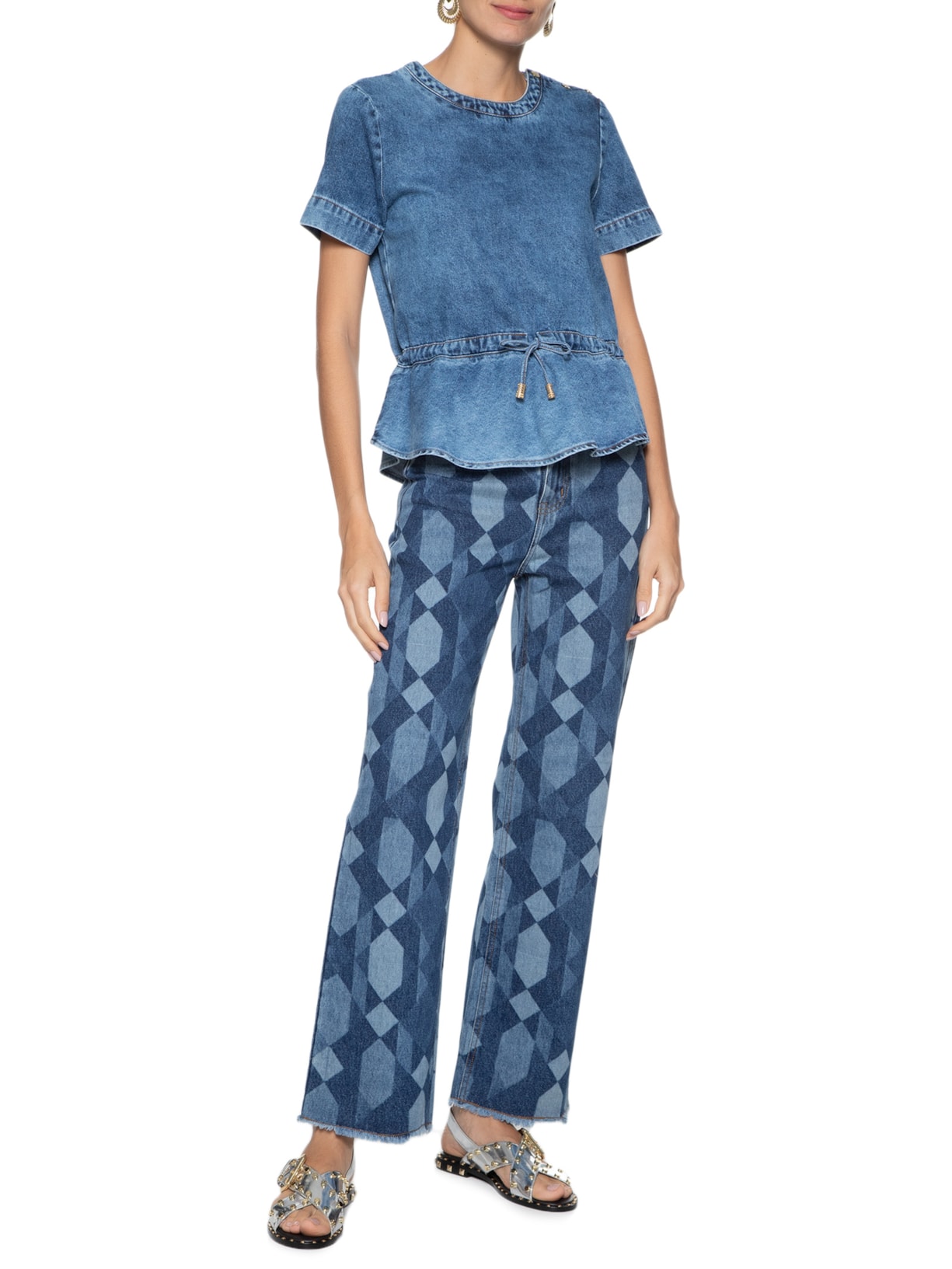 Calça Feminina Jeans Laser Romana Azul Lilly Sarti