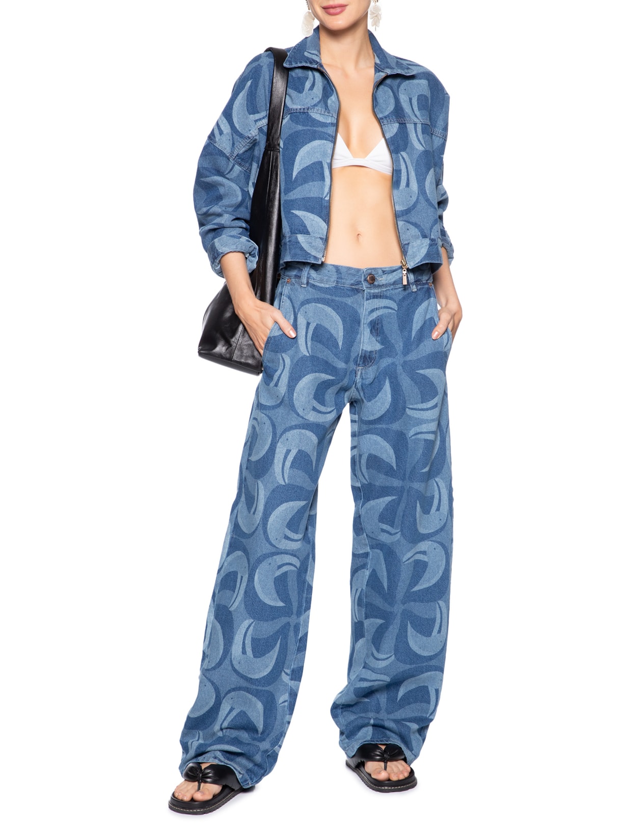 Calça Feminina Jeans Laser Tuca Tropical – Azul Farm