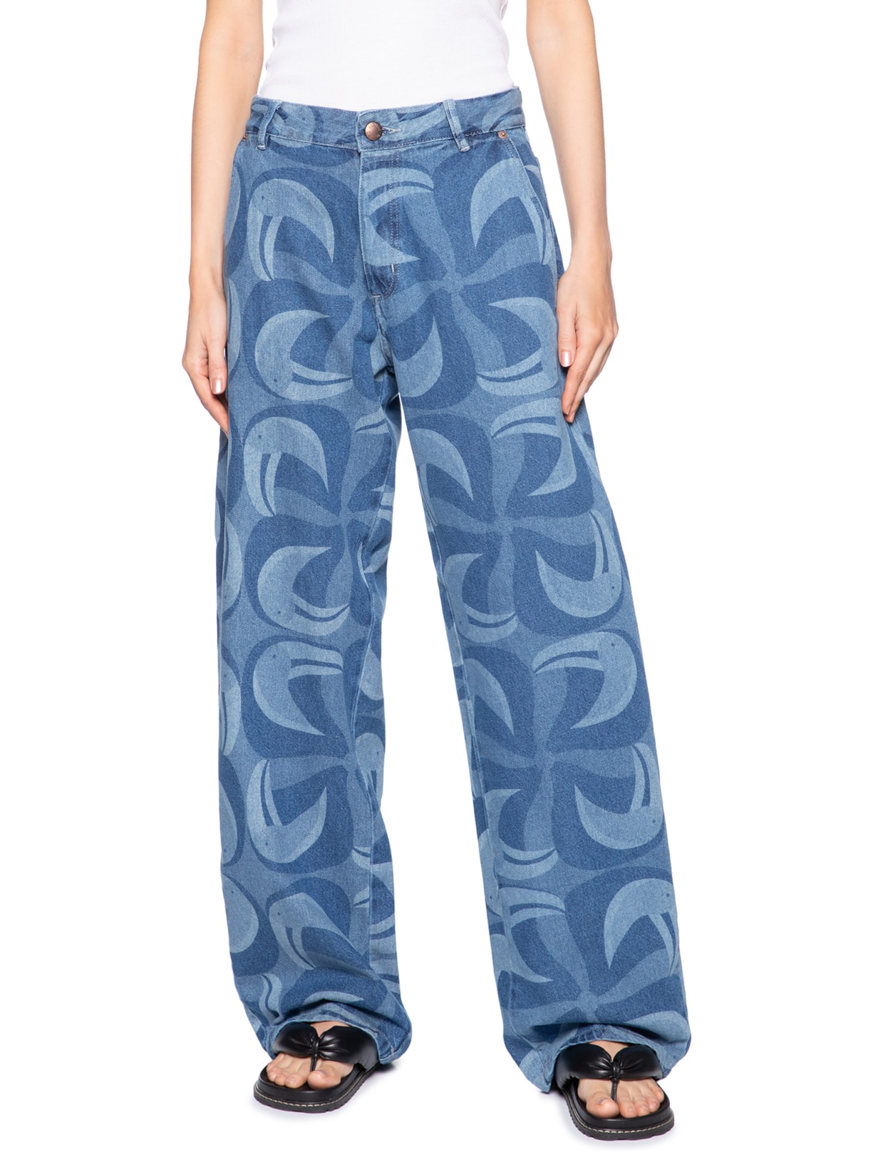 Calça Feminina Jeans Laser Tuca Tropical – Azul Farm