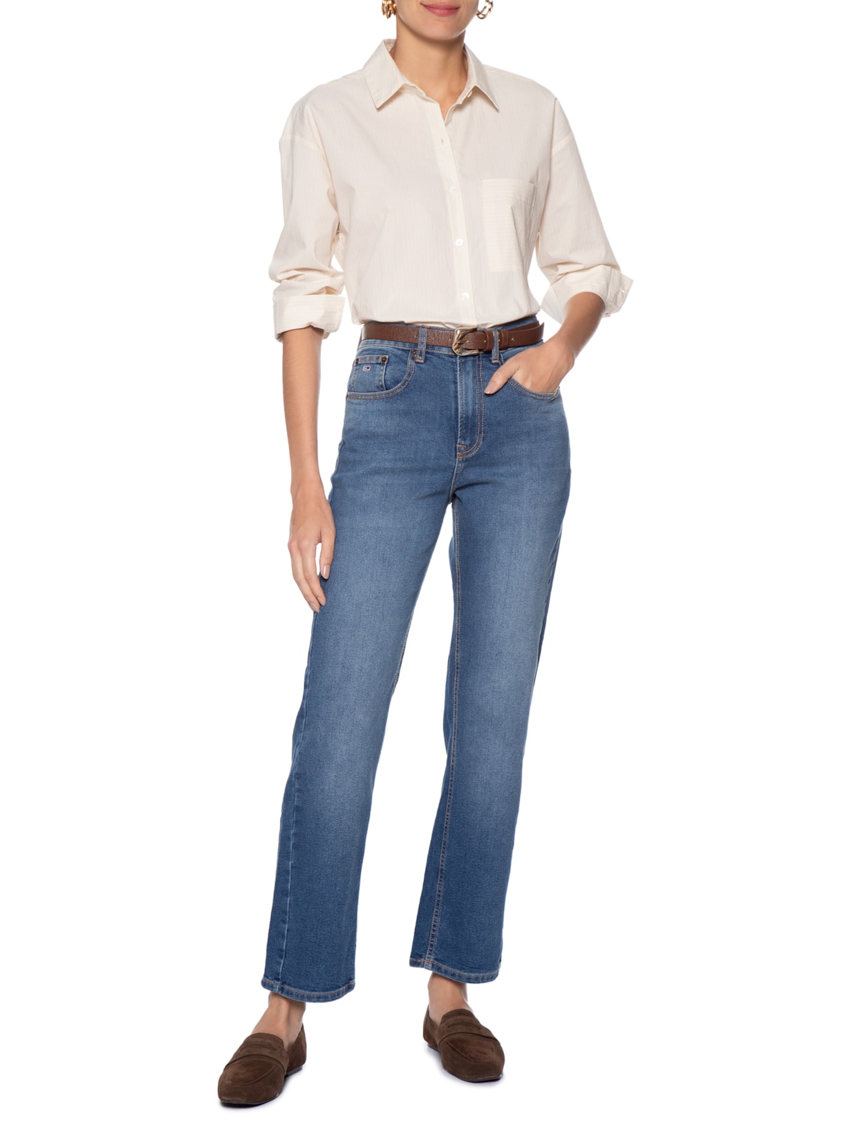 Calça Feminina Jeans Layla Slim Azul Tommy Jeans