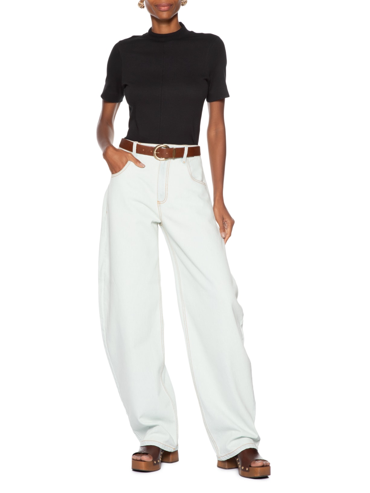 Calça Feminina Jeans Lidel Azul Andrea Bogosian