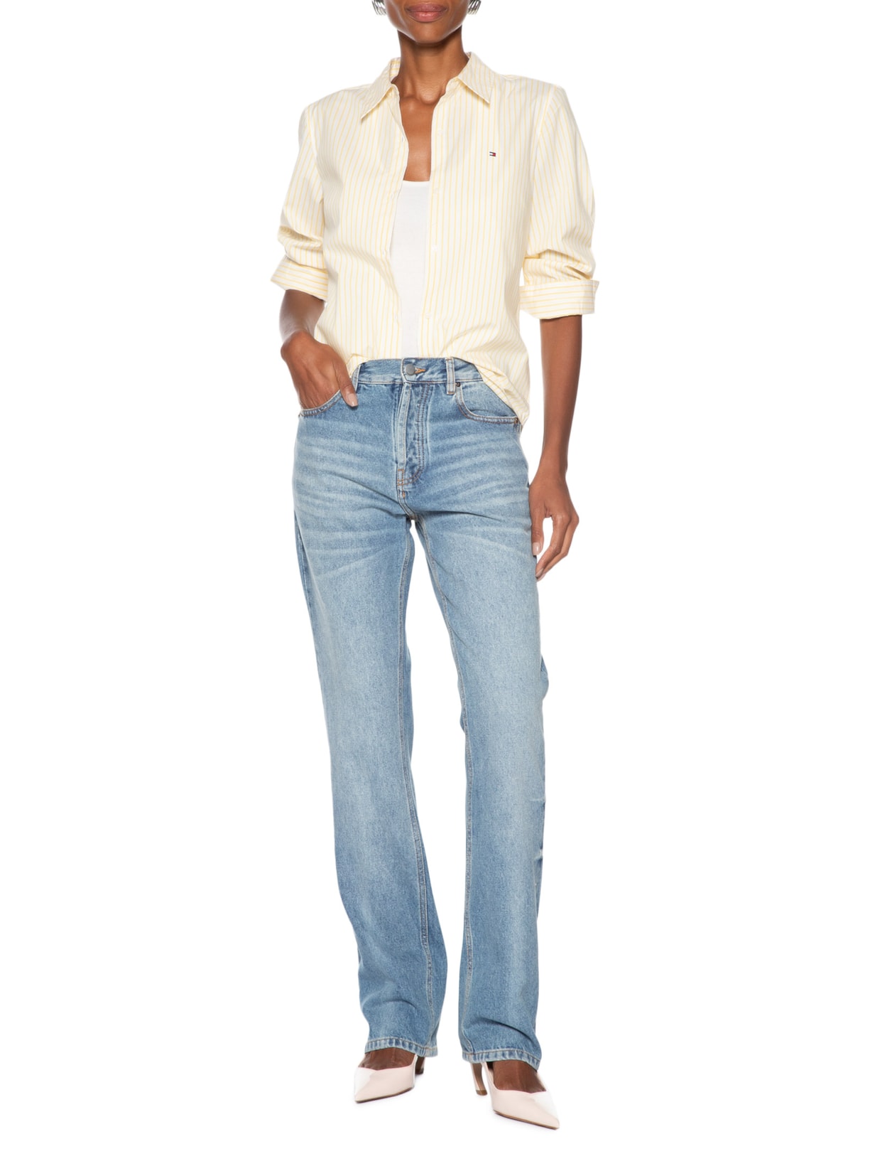 Calça Feminina Jeans Limy Azul Andrea Bogosian