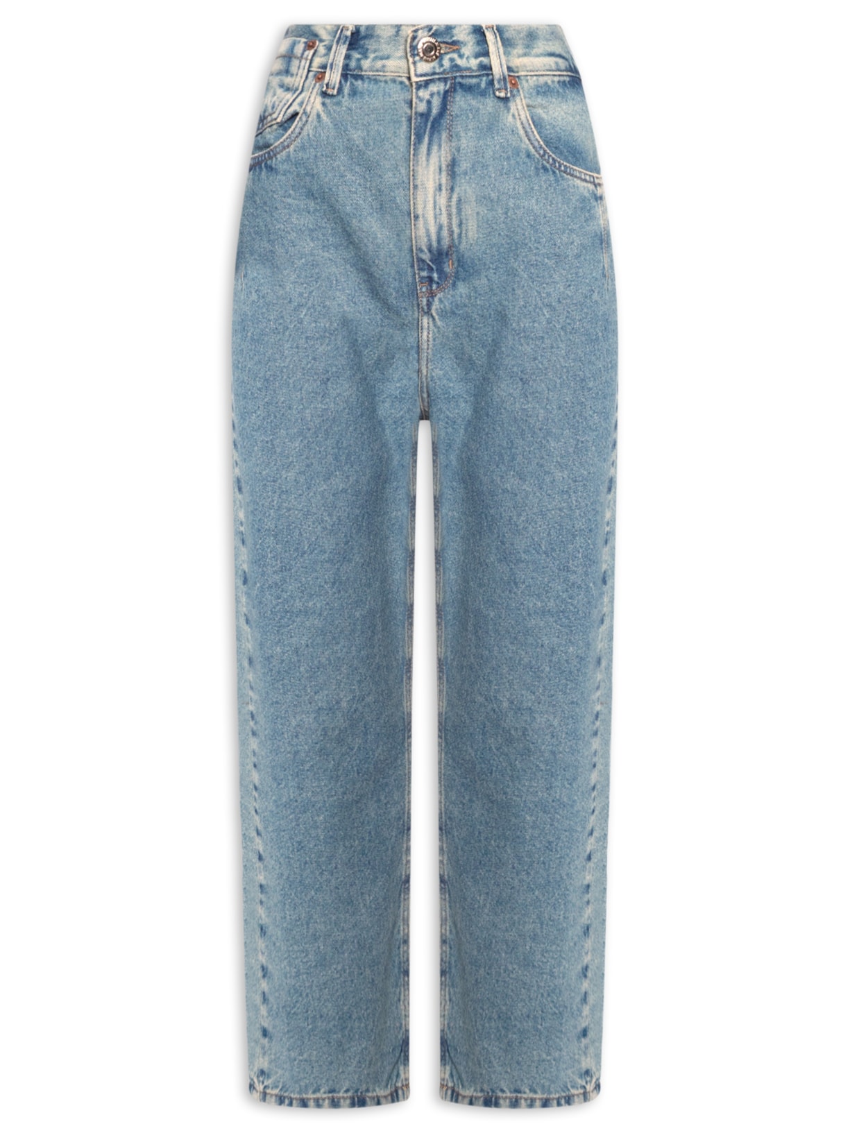 Calça Feminina Jeans Long Rise Martingale - Azul