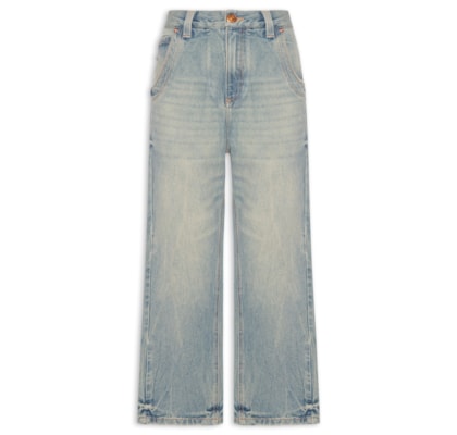 Calça Feminina Jeans Long Rise Rock Dirty - Azul