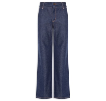 Calça Feminina Jeans Longa Vinco Bolso Faca - Azul