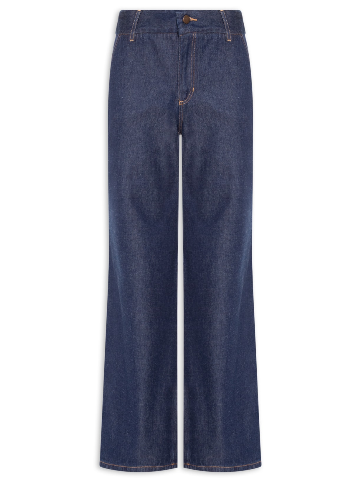 Calça Feminina Jeans Longa Vinco Bolso Faca - Azul