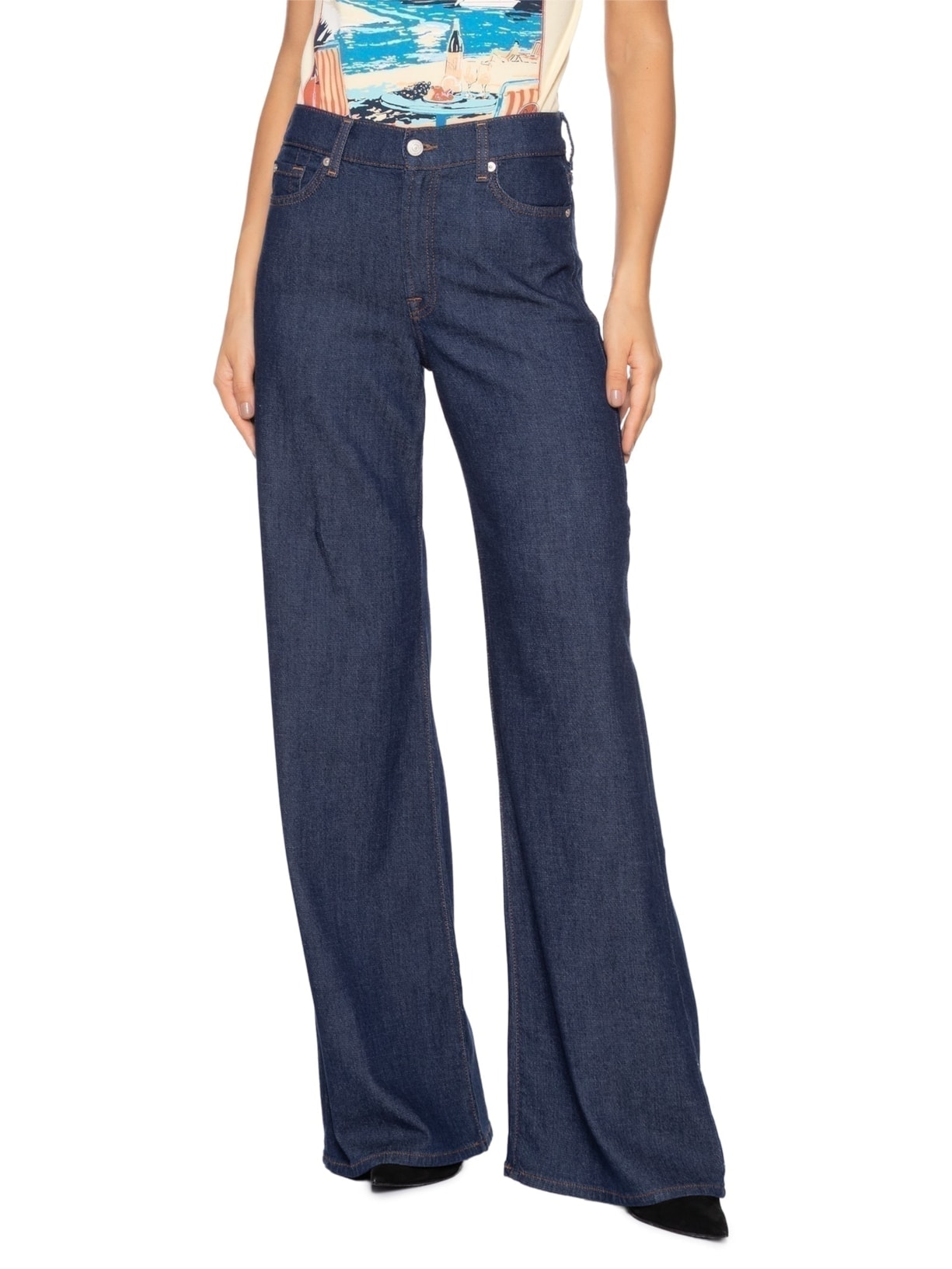 Calça Feminina Jeans Lotta Halona Azul 7 For All Mankind