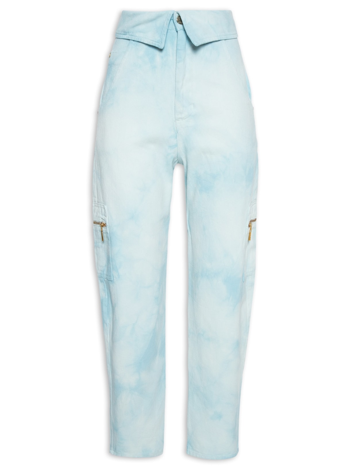 Calça Feminina Jeans Marmorizada Azul Lilly Sarti
