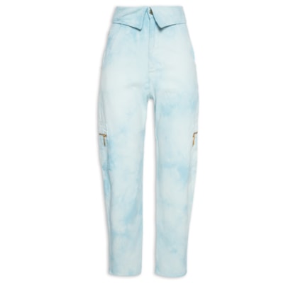 Calça Feminina Jeans Marmorizada - Azul