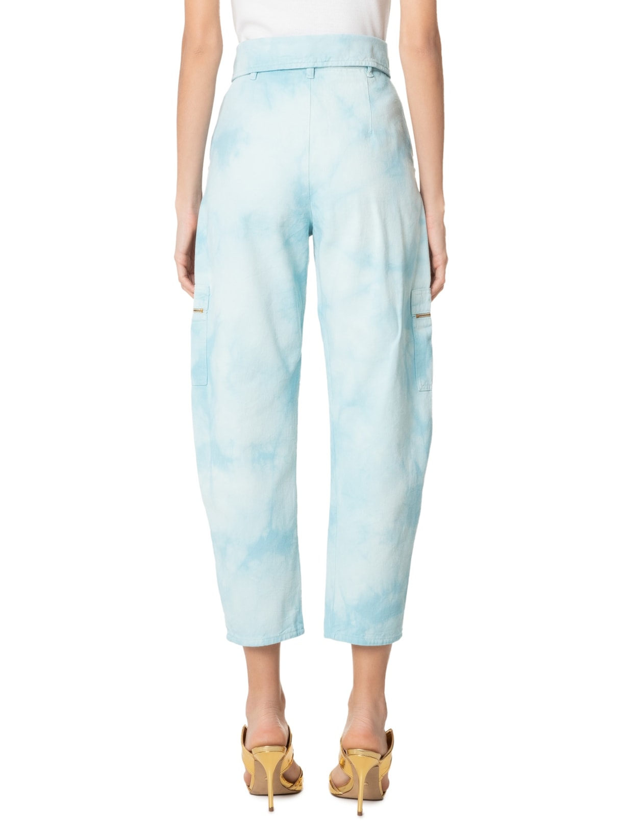 Calça Feminina Jeans Marmorizada Azul Lilly Sarti