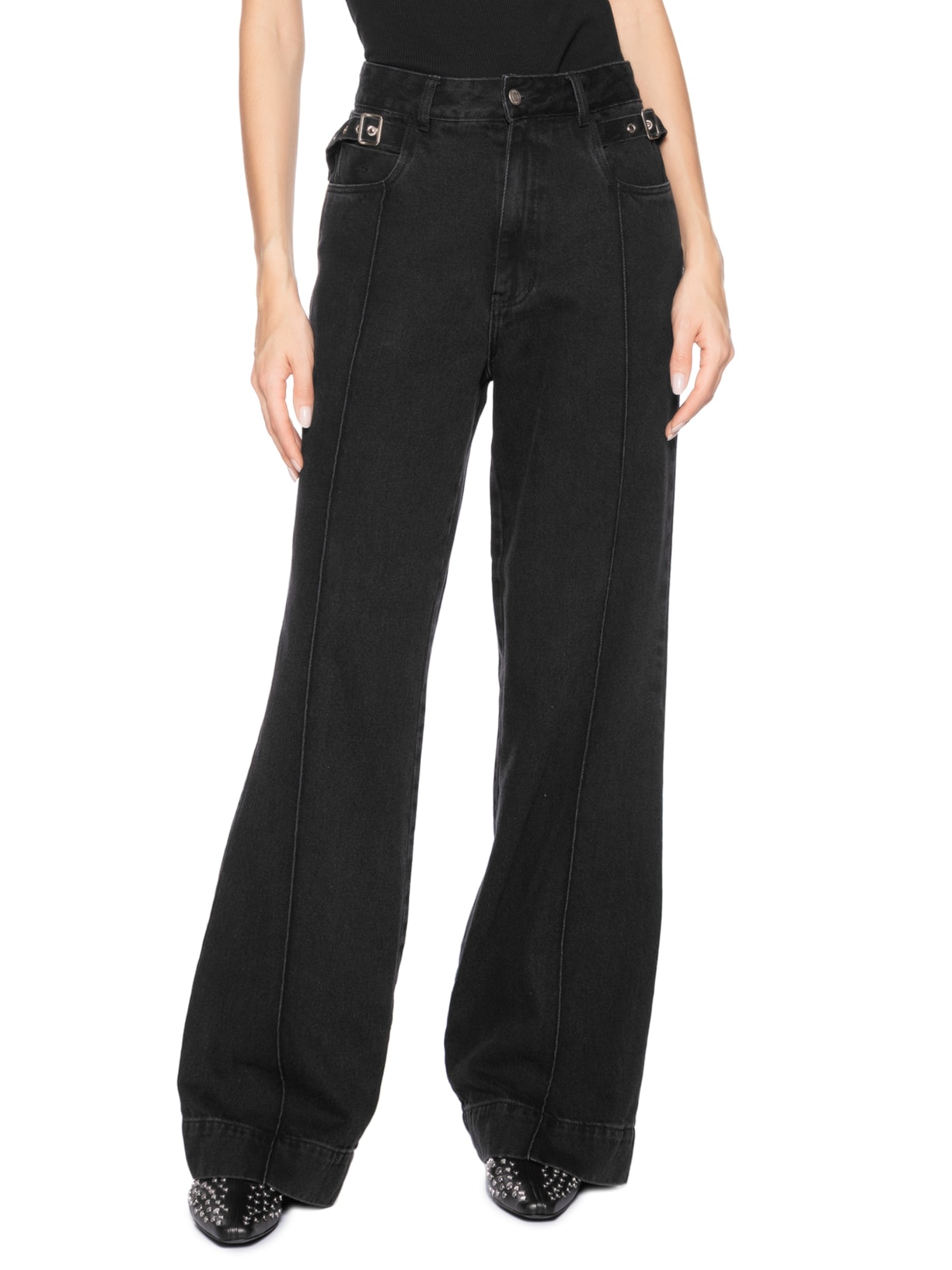 Calça Feminina Jeans Melia Preto Nk