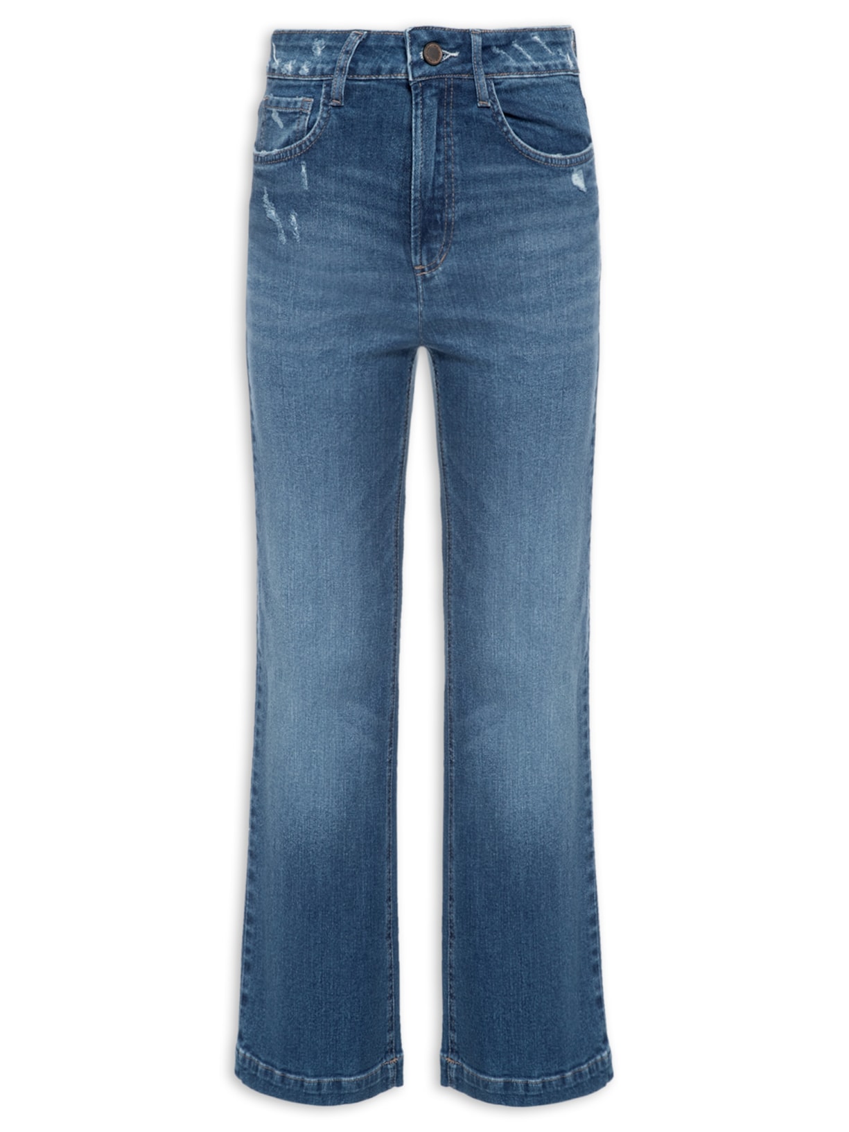 Calça Feminina Jeans Mini Wide - Azul