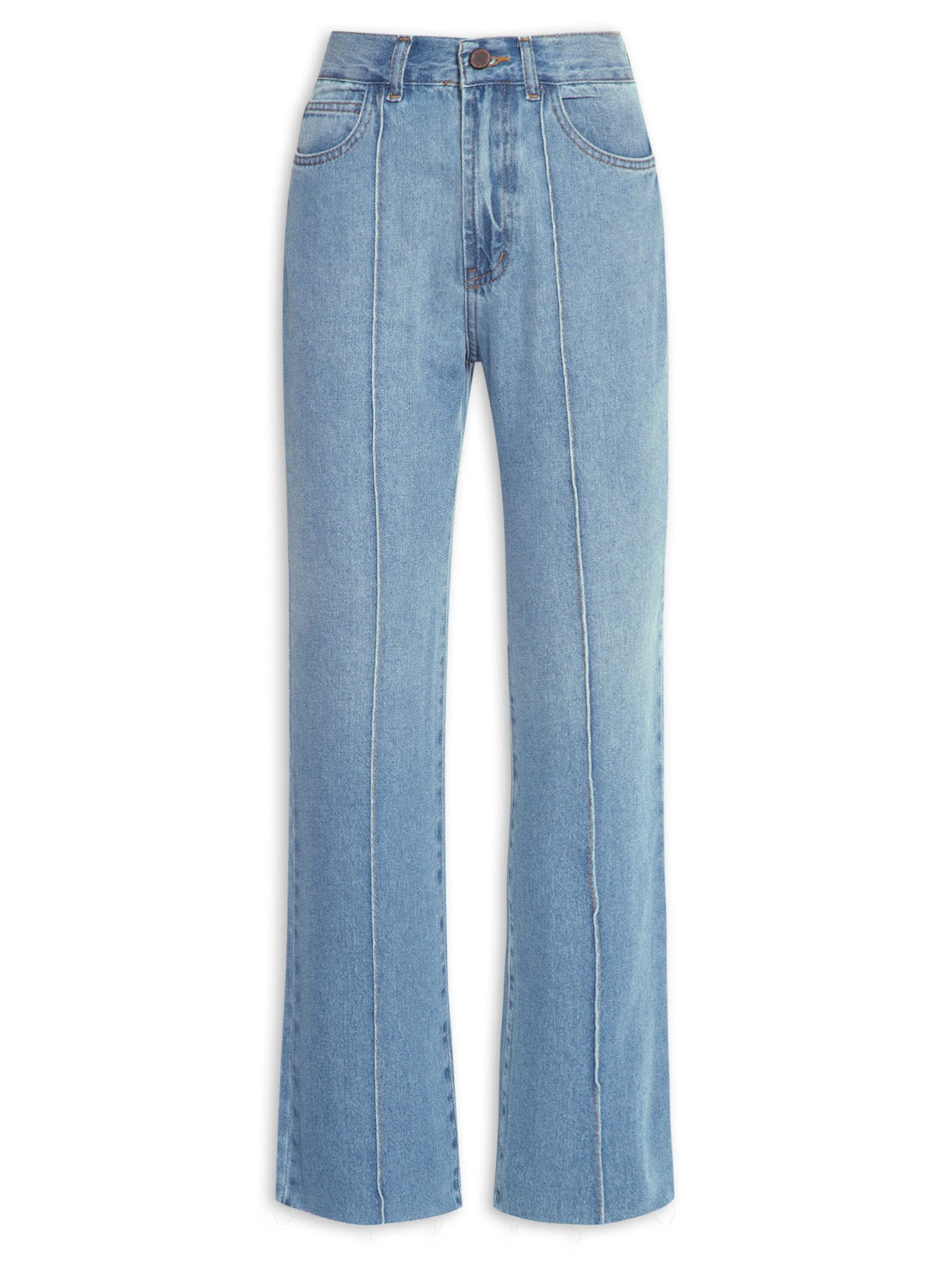 Calça Feminina Jeans Mini Wide Nervura - Azul