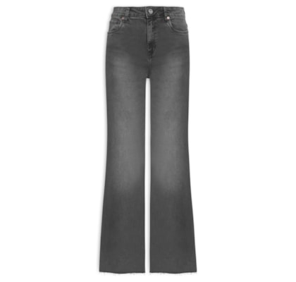 Calça Feminina Jeans Mini Wides Bigodes - Preto