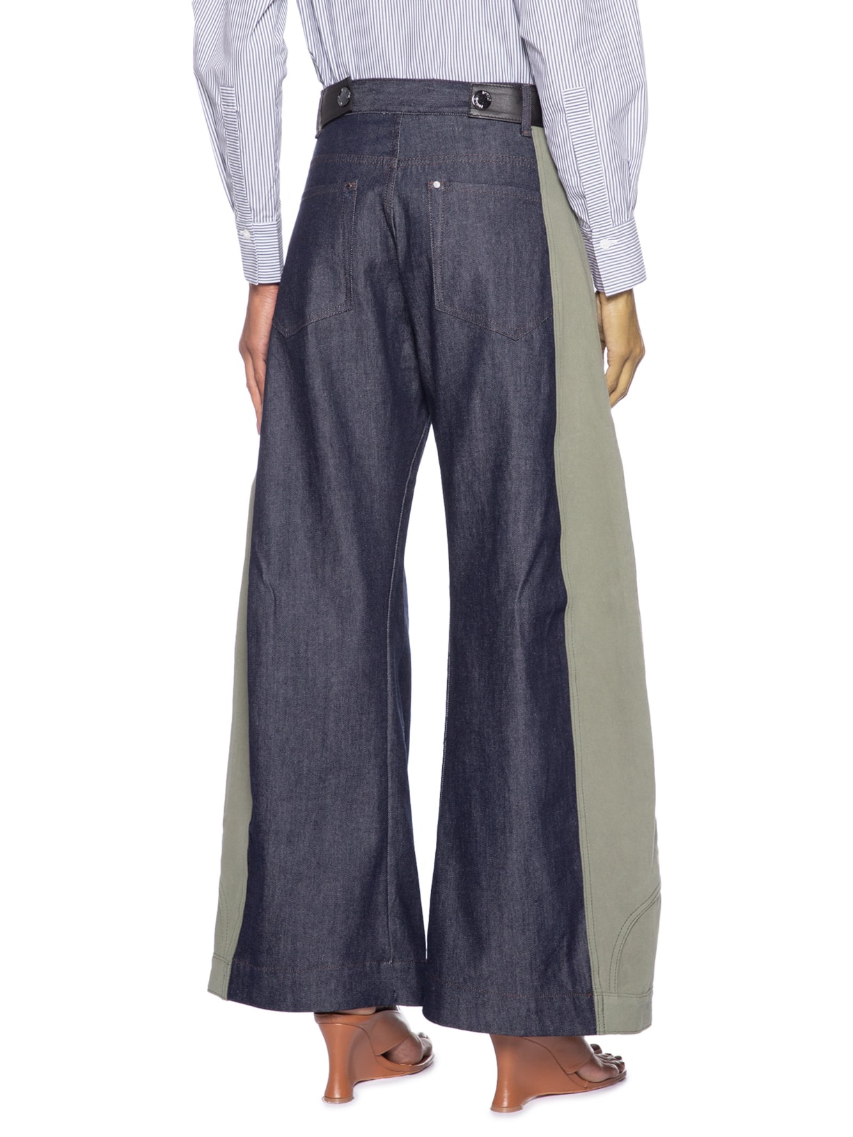 Calça Feminina Jeans Mix Sarja Couro – Azul Animale