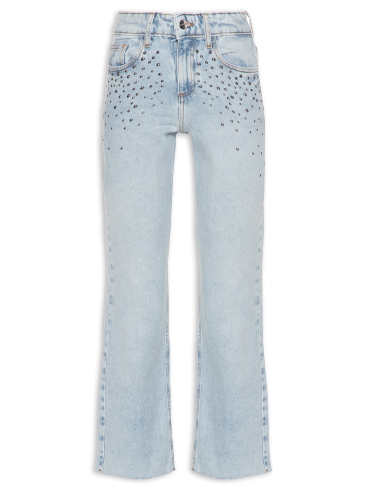 Calça Feminina Jeans Muni Tachas - Azul