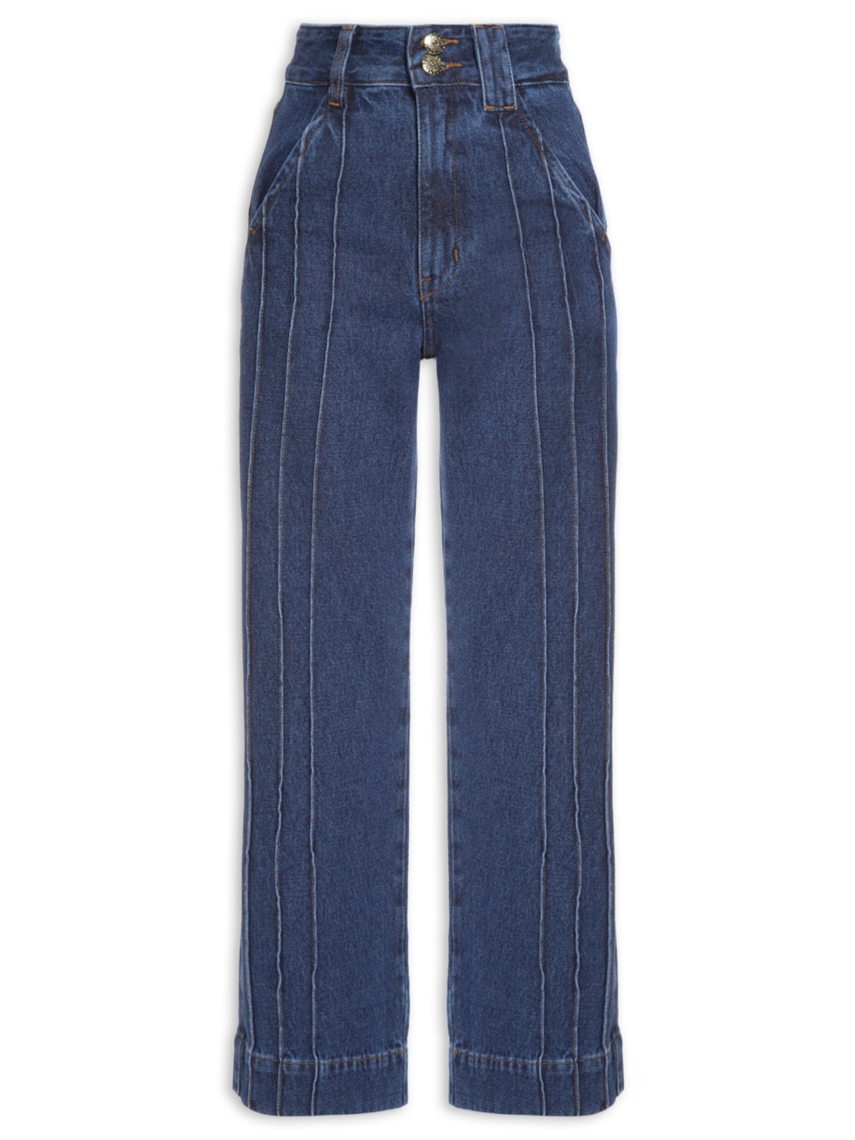Calça Feminina Jeans Nervura - Azul