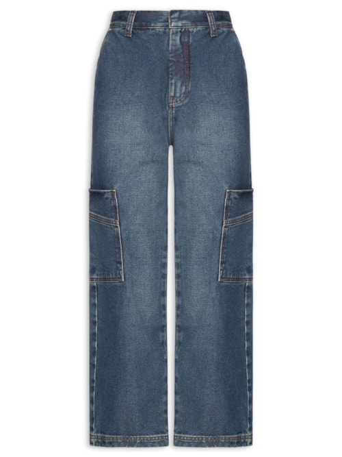 Calça Feminina Jeans Nipper Bolsos - Azul