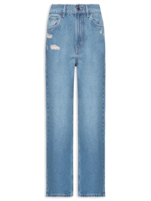 Calça Feminina Jeans Nipper Com Puidos - Azul