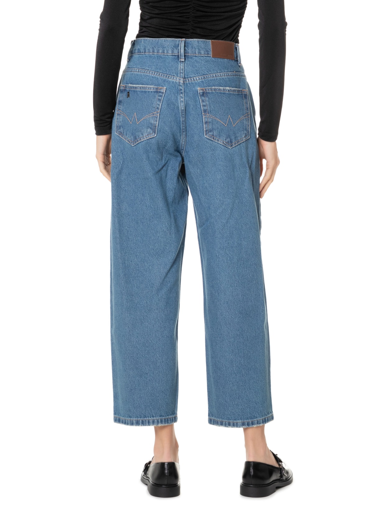 Calça Feminina Jeans Nipper Com Puidos Azul Animale Jeans