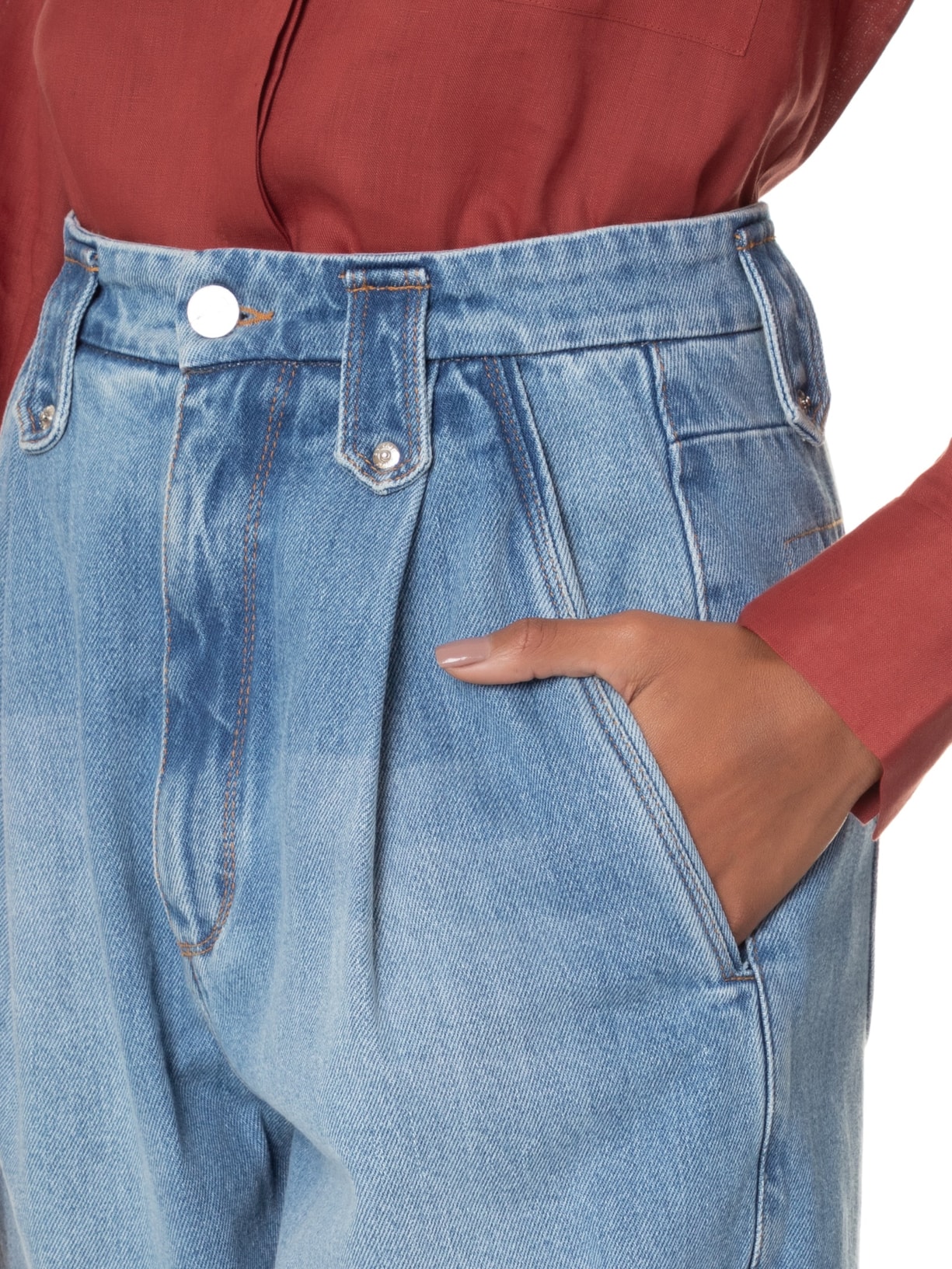 Calça Feminina Jeans Over Cintura Baixa Azul Animale