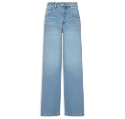 Calça Feminina Jeans Oversized - Azul