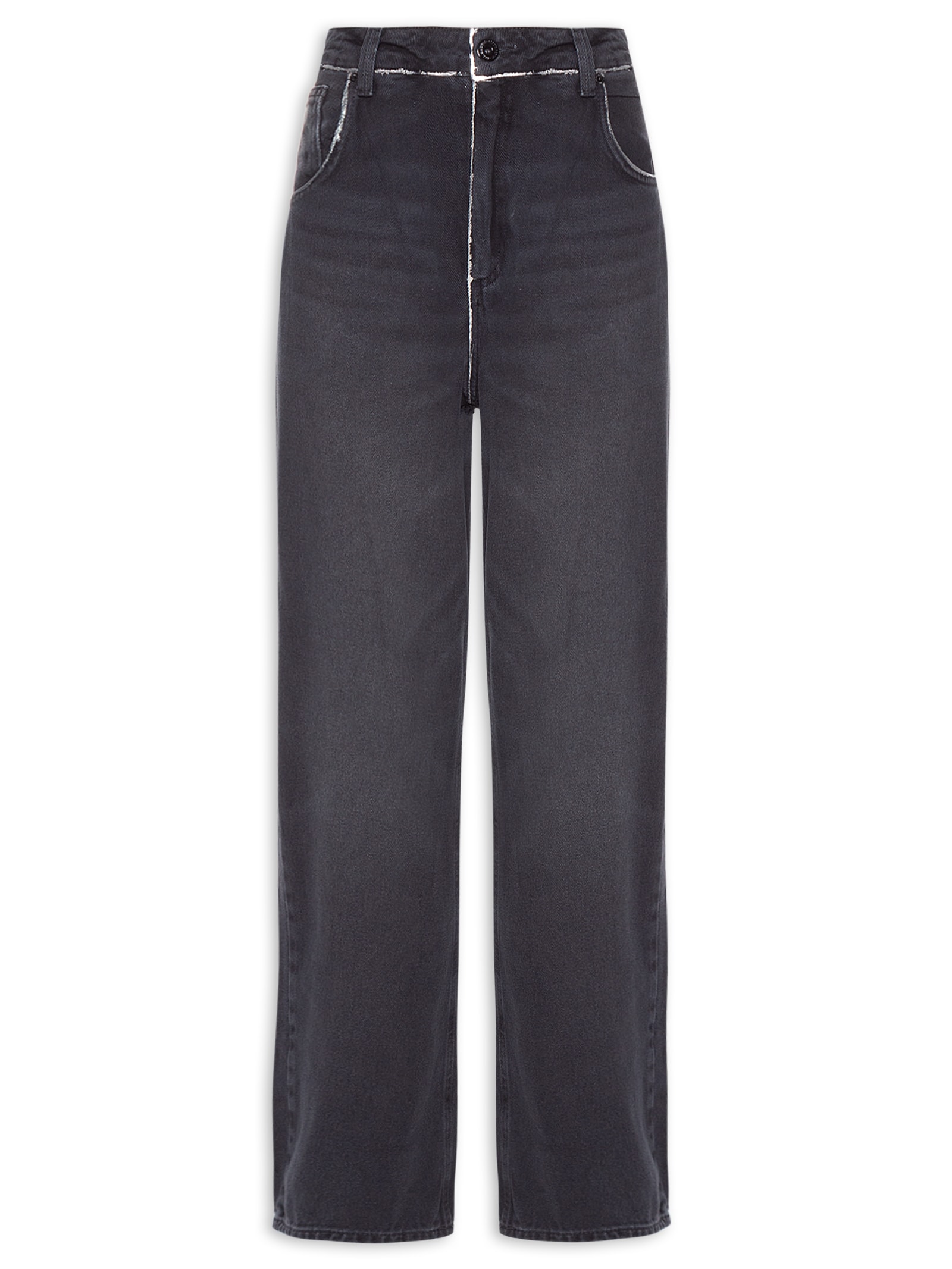 Forum - Calça Feminina Jeans Oversized - Preto