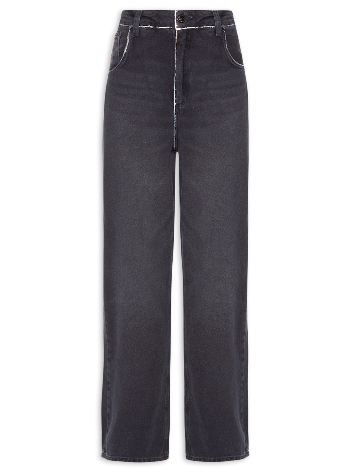 Calça Feminina Jeans Oversized - Preto