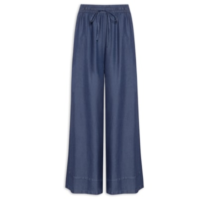 Calça Feminina Jeans Pantalona - Azul